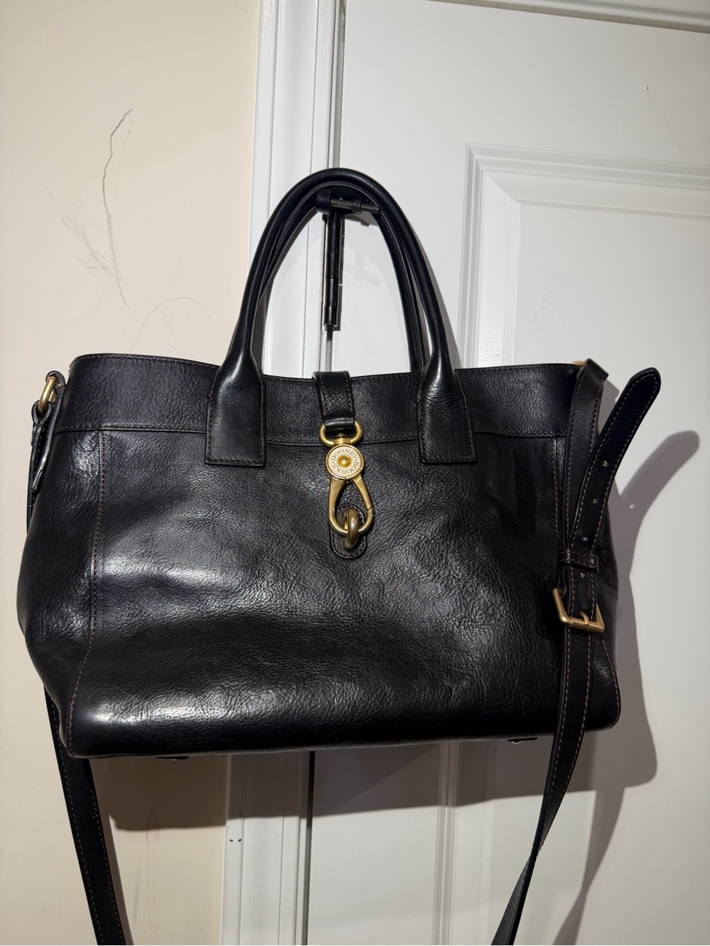 Dooney and Bourke RARE Black Florentine Large Amelie Shoulder Bag